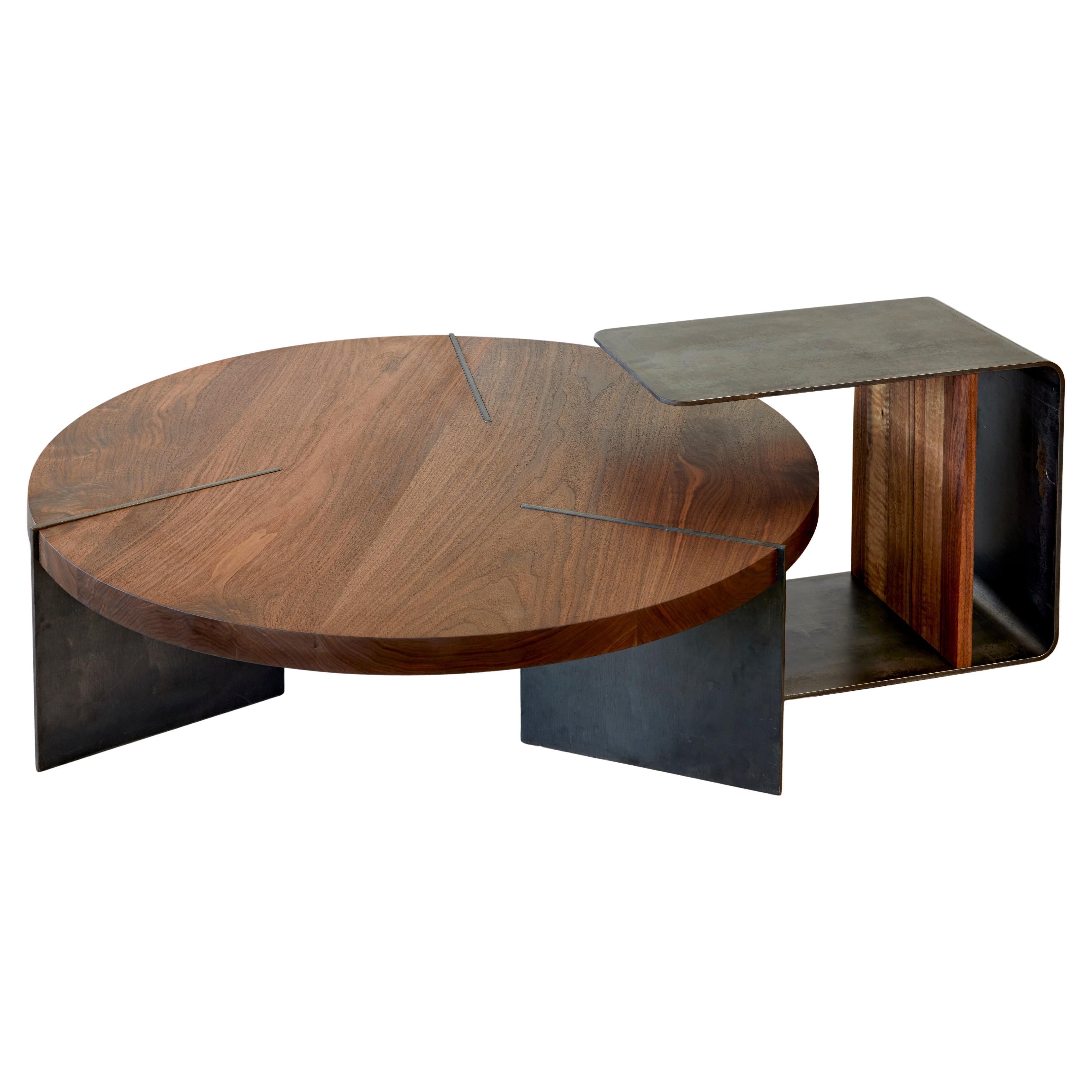 Reina Nesting Walnut and Steel Coffee Table by Autonomous Furniture For Sale