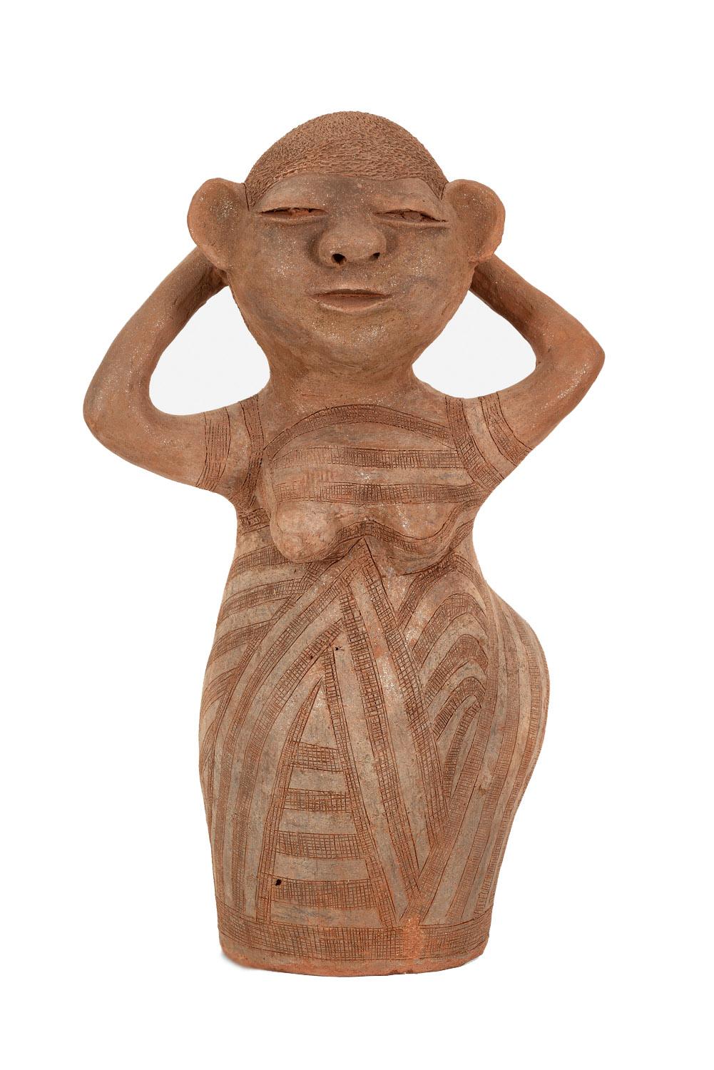 Reinata Sadimba Figurative Sculpture – Unbetitelt,  skulptur, Terrakotta, afrikanische Kunst