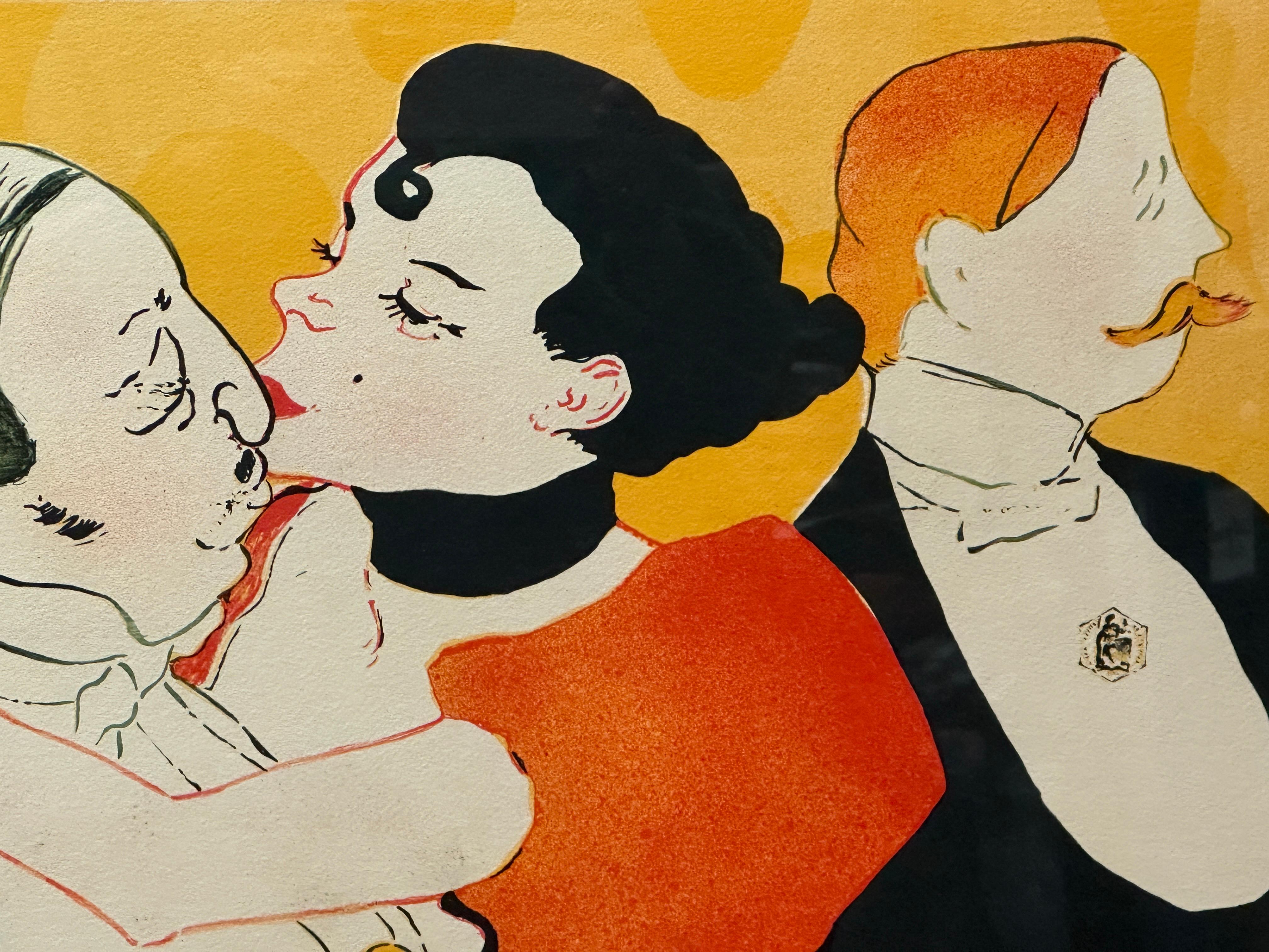 20ième siècle Lithographie Reine de Joie de Toulouse-Lautrec - Tampon du Musée d'Albi en vente