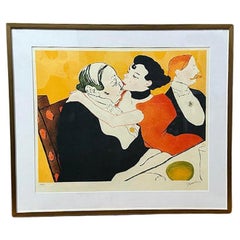 Antique “Reine de Joie” Lithograph by Toulouse-Lautrec - Musee d'Albi Stamp