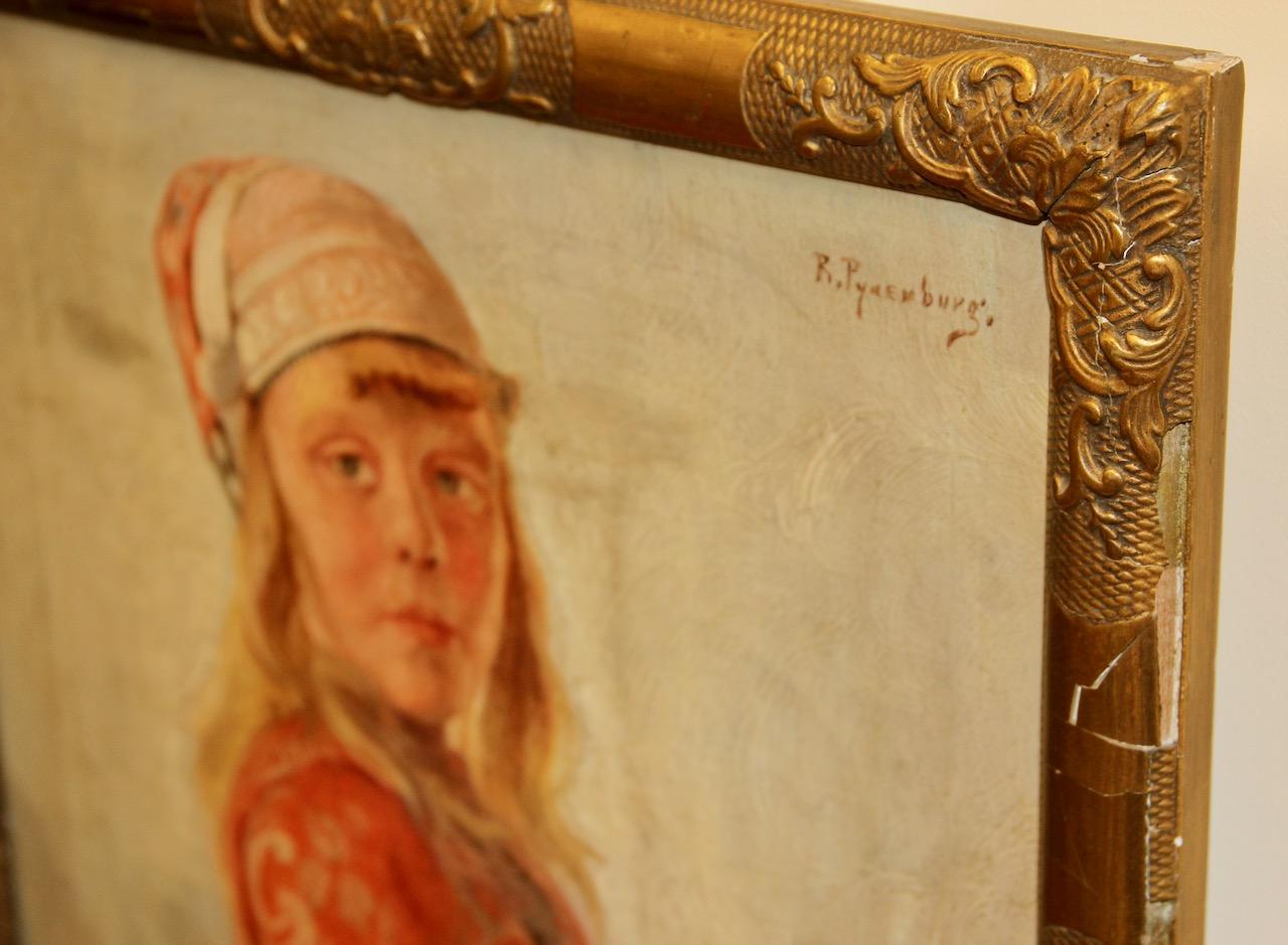 Reiner Pynenborg, Pynenburg, Porträt einer jungen niederländischen Dame. Öl auf Leinwand. im Angebot 10