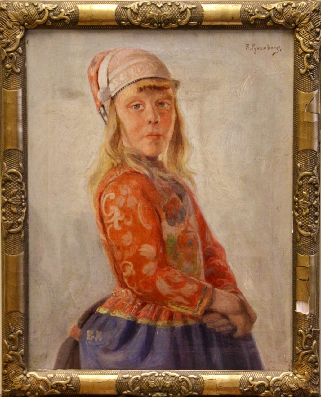 Reiner Pynenborg, Pynenburg, Porträt einer jungen niederländischen Dame. Öl auf Leinwand. im Angebot 1