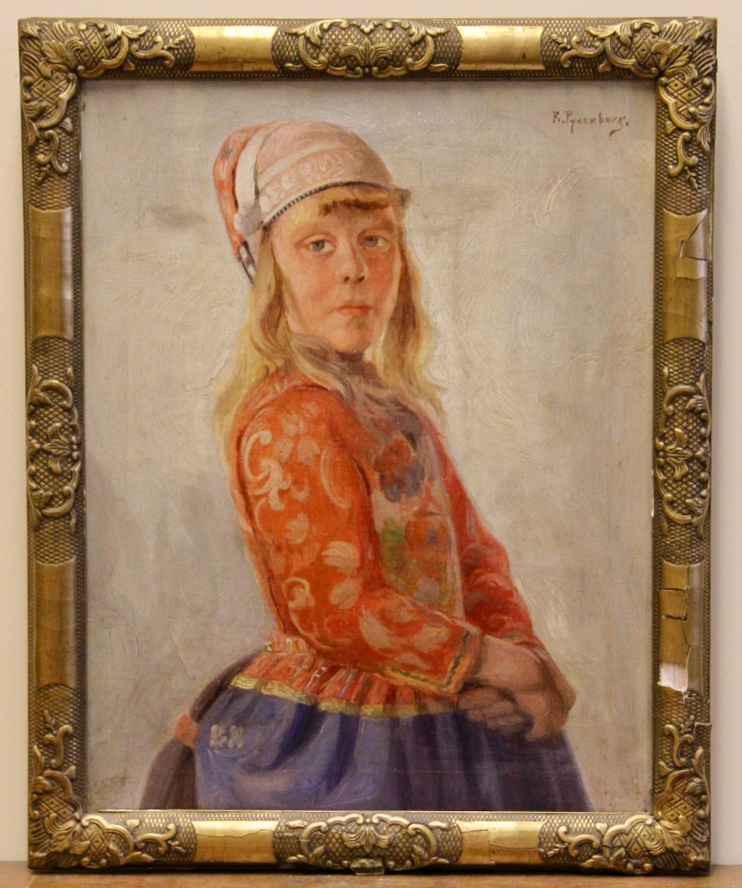 Reiner Pynenborg, Pynenburg, Porträt einer jungen niederländischen Dame. Öl auf Leinwand. im Angebot 2