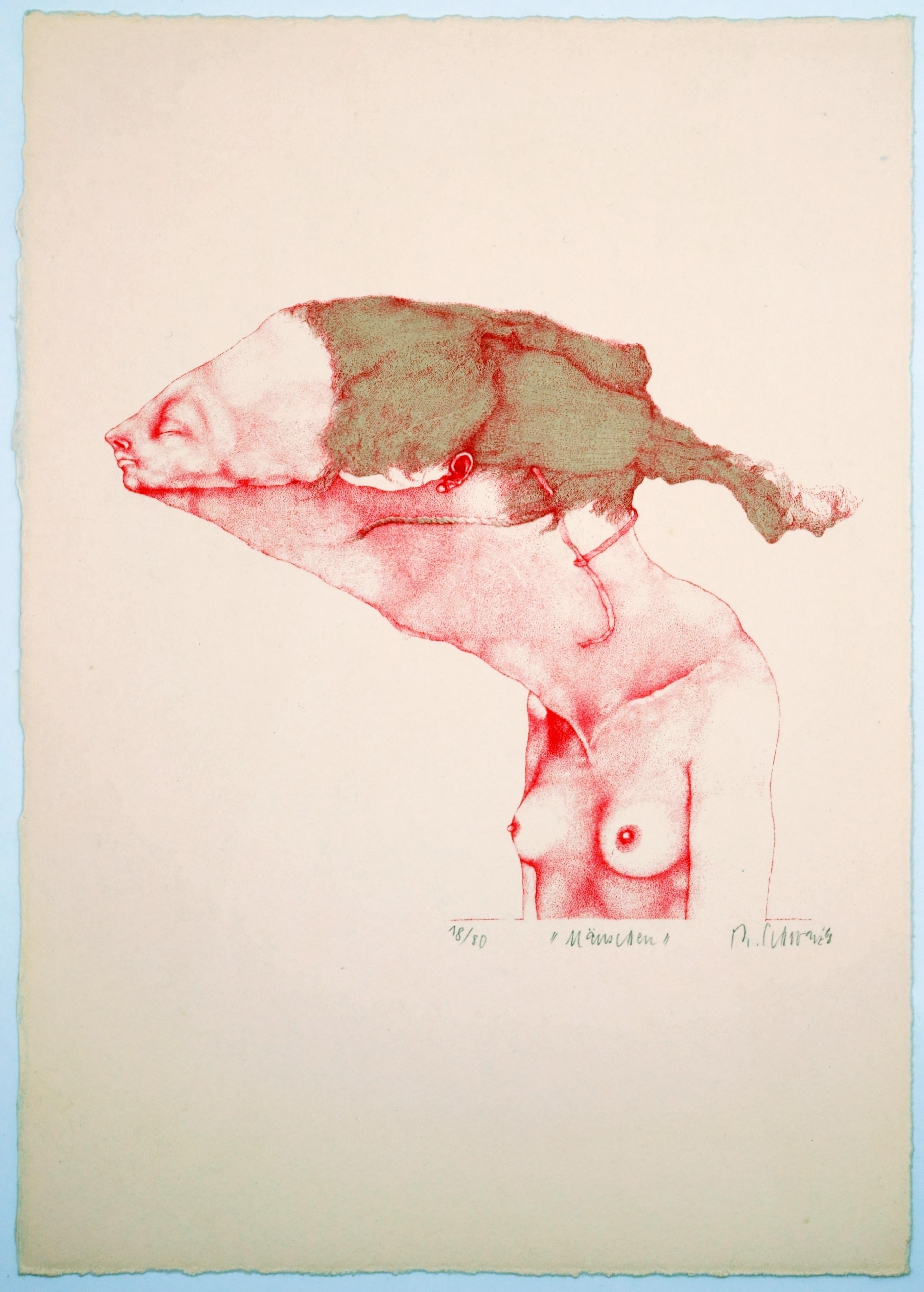 Little mouse / - Hypertrophic filigree - - Surrealist Print by Reiner Schwarz
