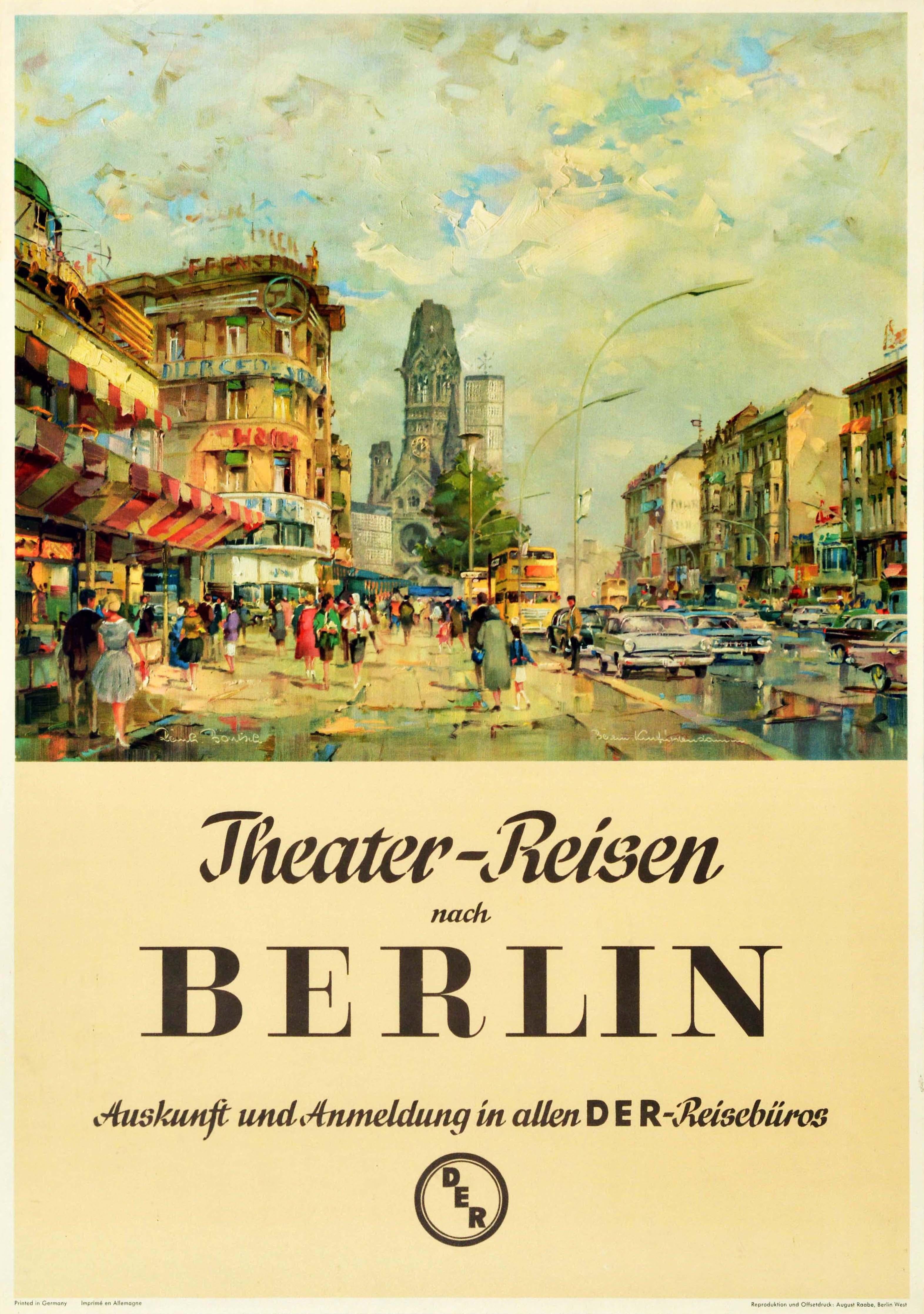 Reinhard Bartsch Print - Original Vintage Travel Poster Berlin Theatre Trips Kurfurstendamm DER Reiseburo