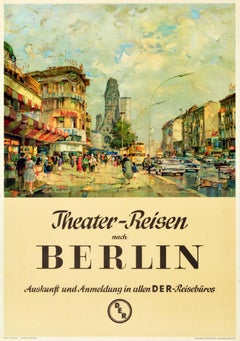 Original Vintage Travel Poster Berlin Theatre Trips Kurfurstendamm DER Reiseburo