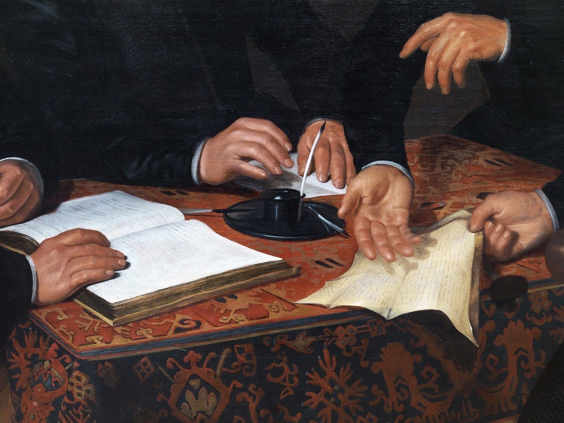Figurative Photograph di Reinhard Görner - DETAIL FROM: FOUR REGENTS OF THE GROOT-KRAMERGILD, 1622 painting