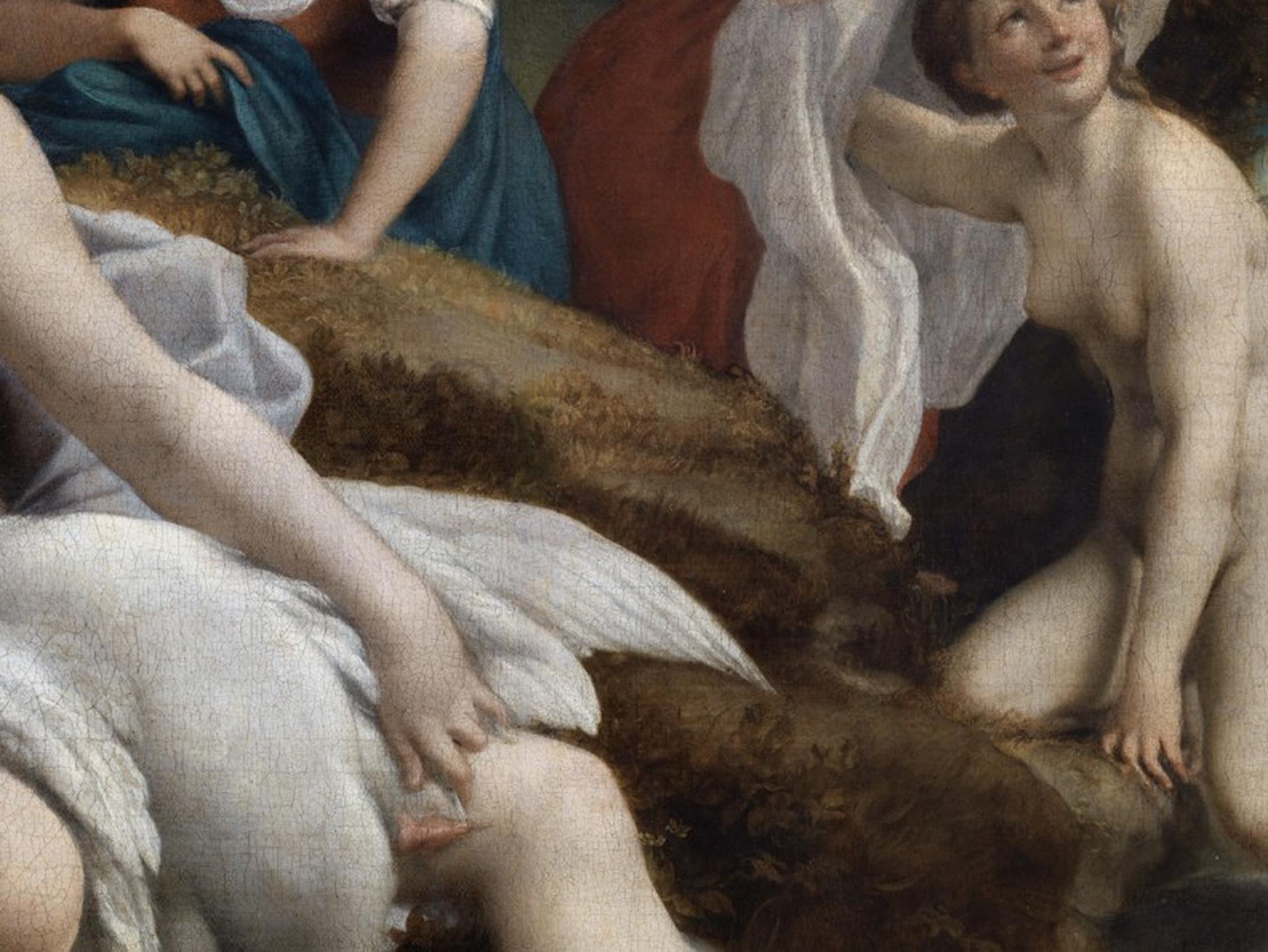 Reinhard Görner - Leda mit Schwan, 1532, Correggio - Gemälde Detailaufnahme im Angebot 2