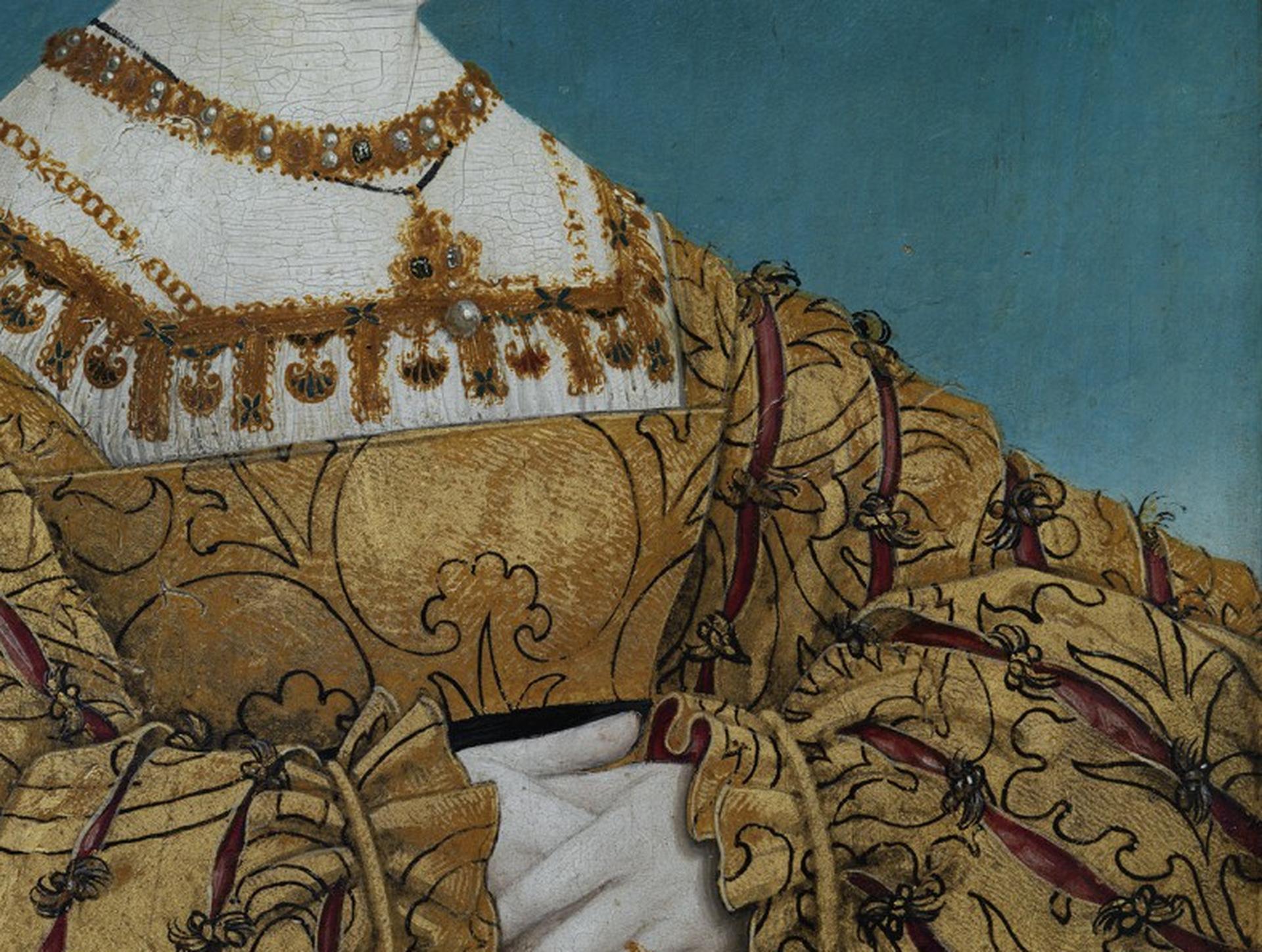 Detail From: Queen Anna of Bohemia and Hungary, Hans Maler, 1525 painting (Schwarz), Figurative Photograph, von Reinhard Görner