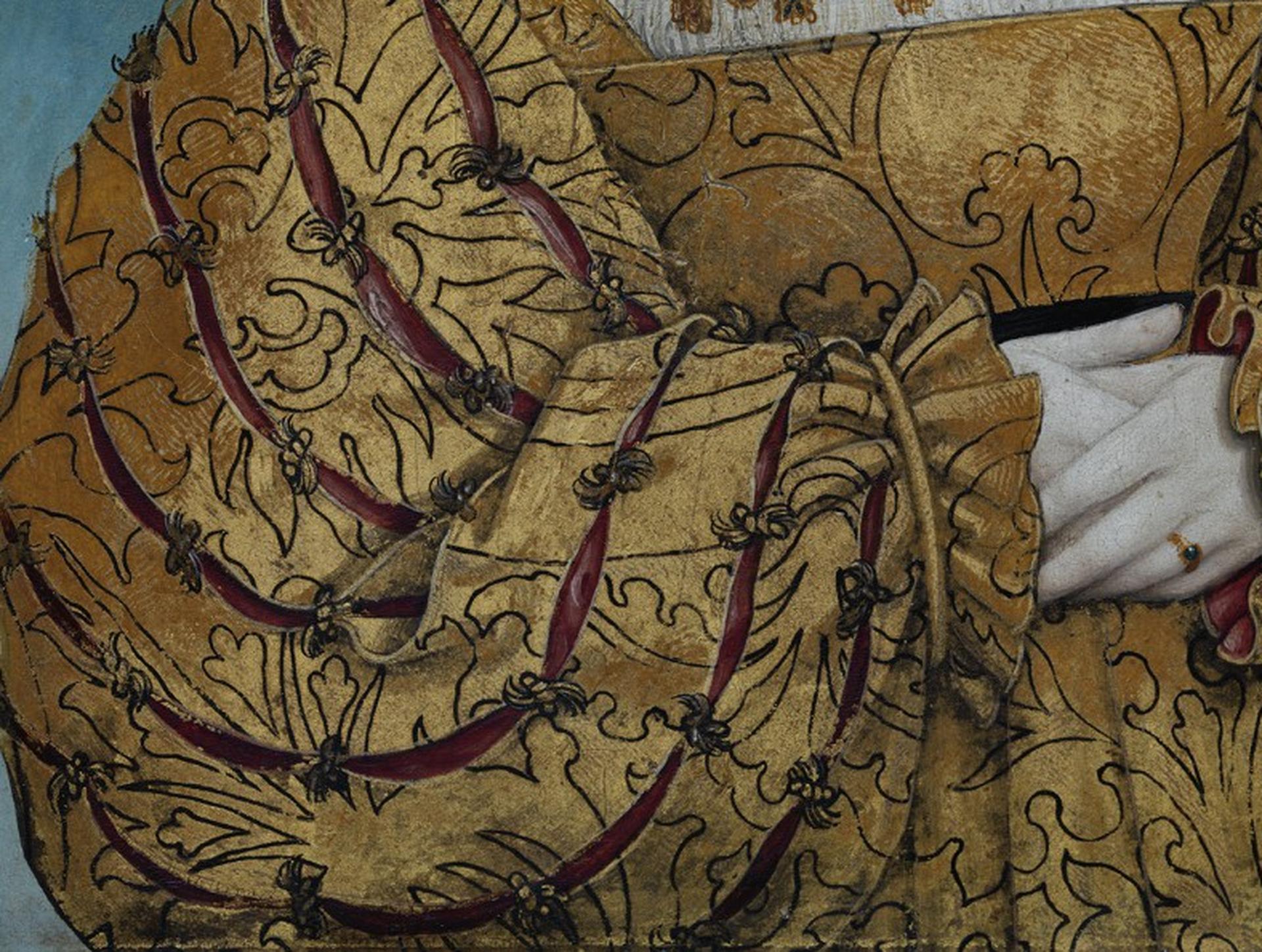 Detail From: Queen Anna of Bohemia and Hungary, Hans Maler, 1525 painting im Angebot 1