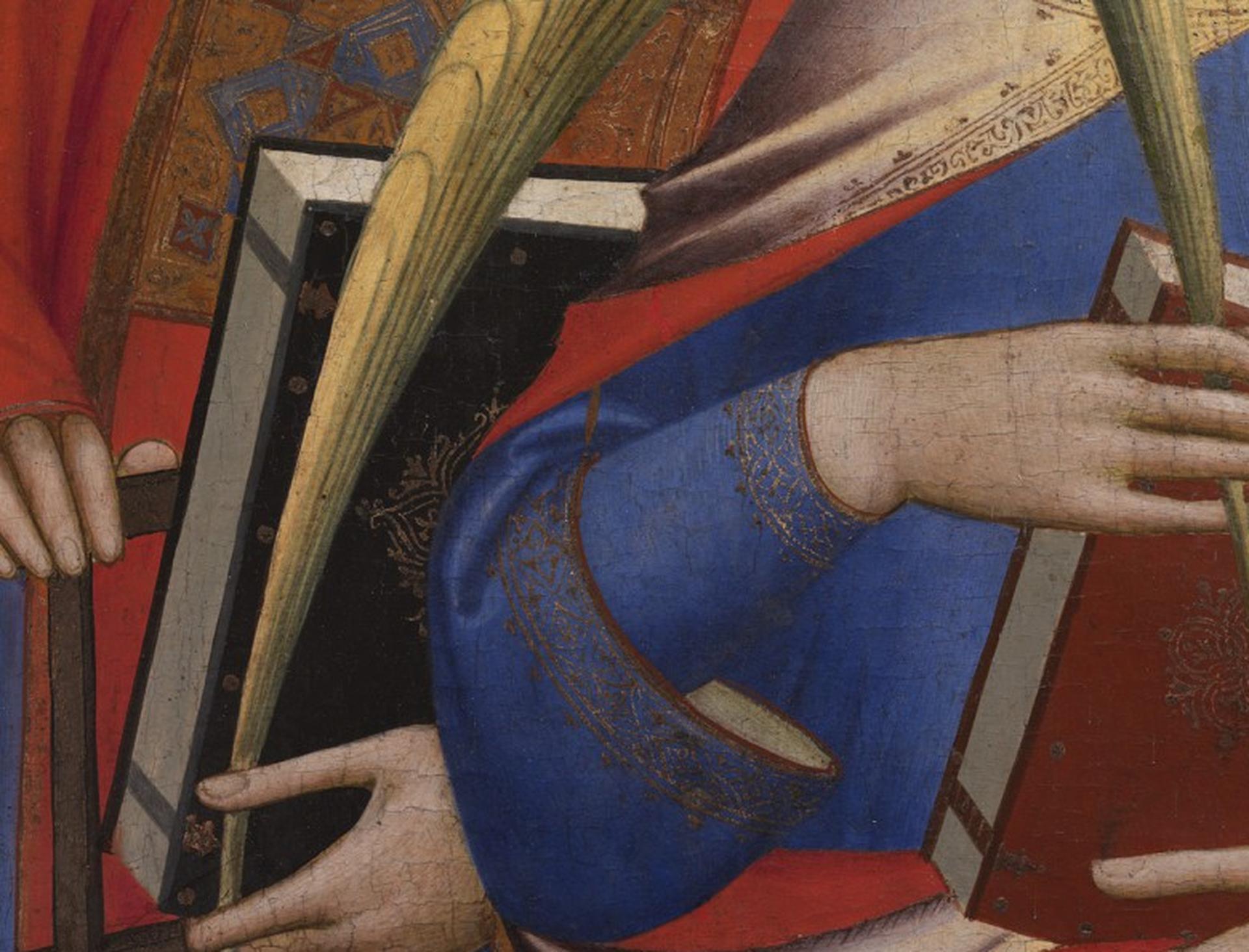 Detail: Die Heiligen Laurentius und Catherine, Giovanni Gaddi, Gemälde von 1380, Detail – Photograph von Reinhard Görner