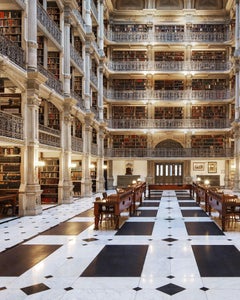 George Peabody Library con cornice, Baltimora, fotografia di architettura d'interni