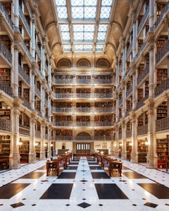 George Peabody Library con cornice, Baltimora, fotografia di architettura d'interni