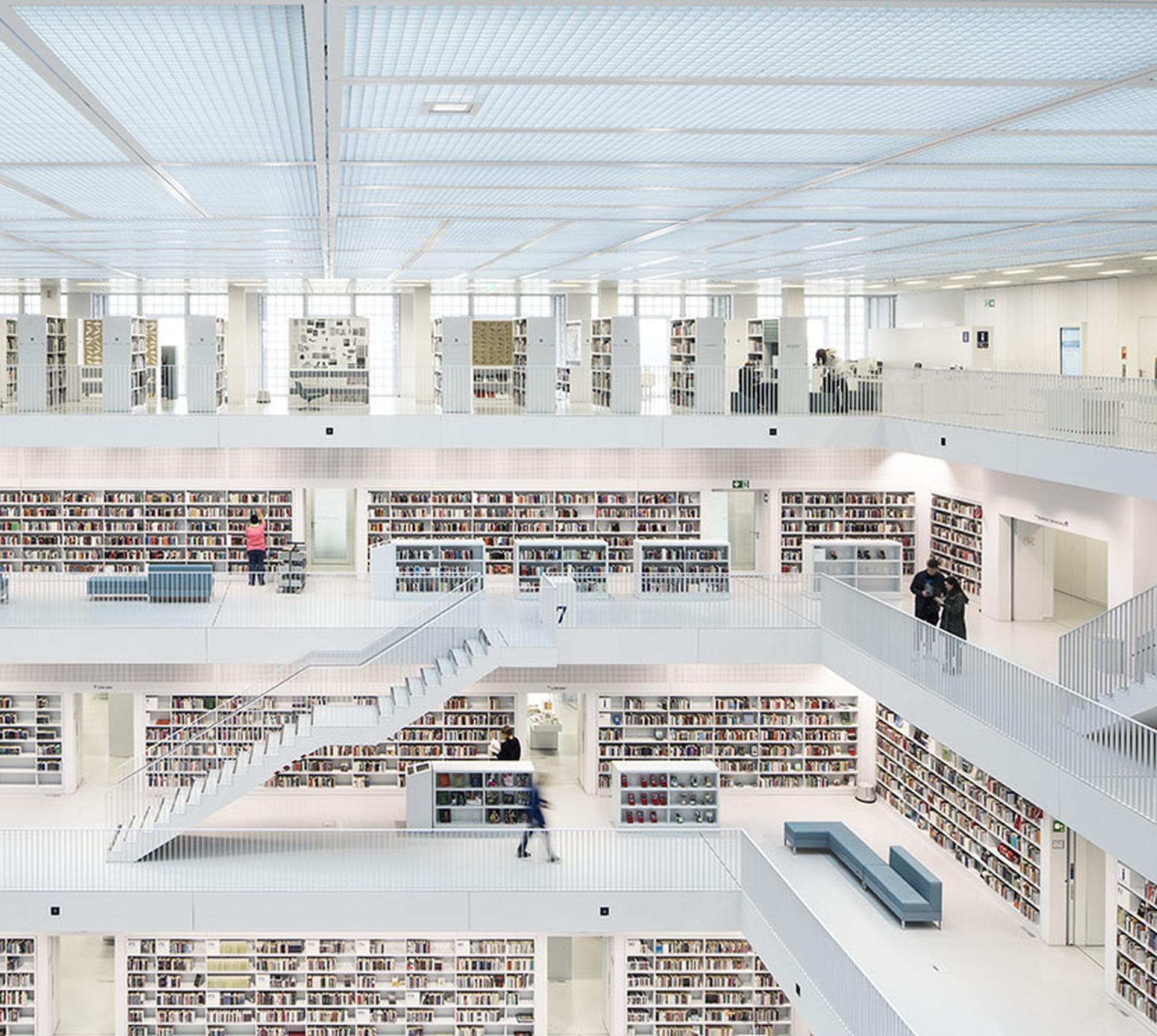 Espacio Abierto, Biblioteca Municipal, Stuttgart, Alemania, Foto de Arquitectura Interior Alemana - Photograph Conceptual de Reinhard Görner