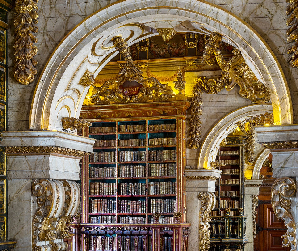 Reinhard Görner, Portals with Bookshelves, Biblioteca Joanina, Portugal