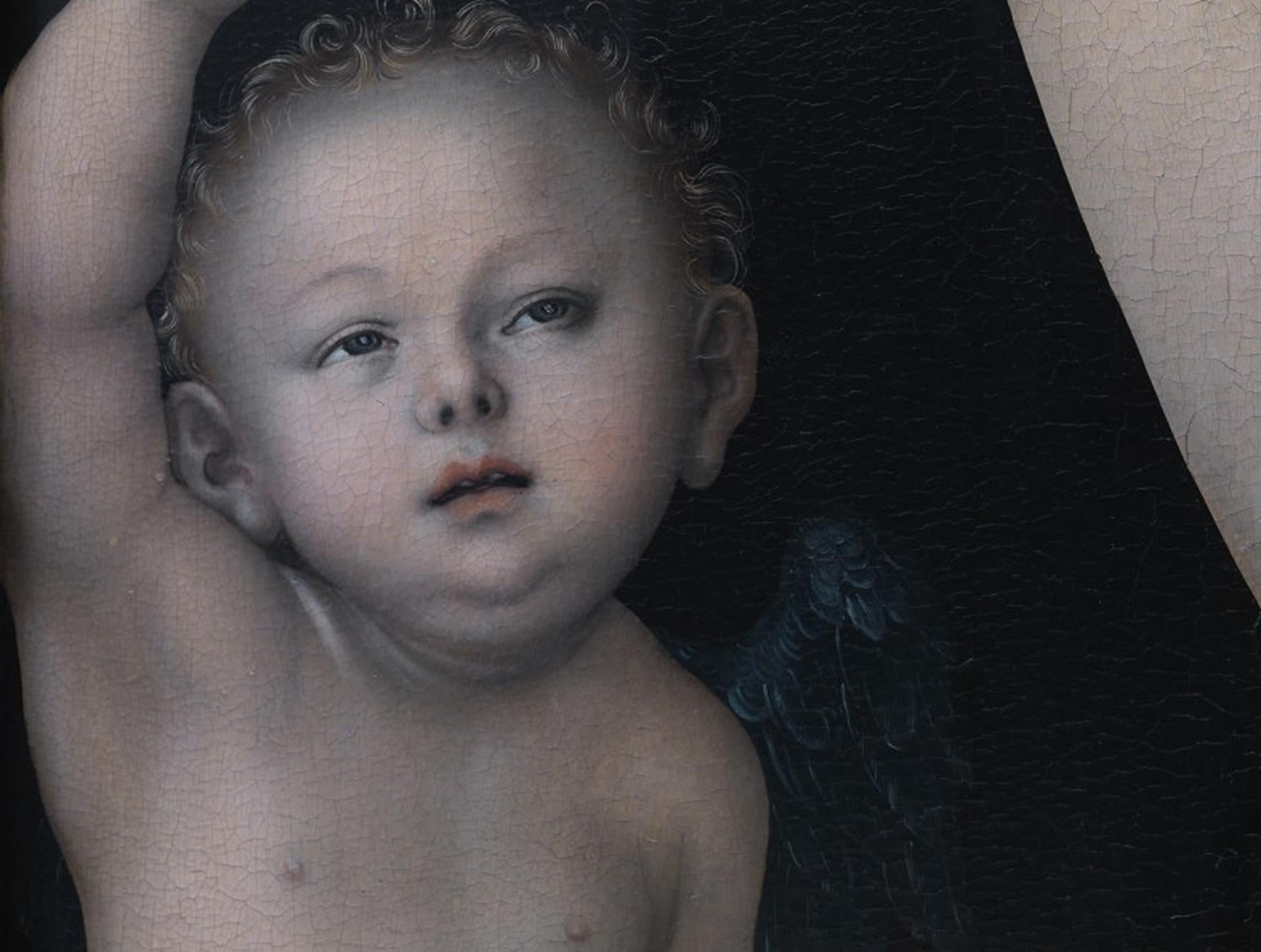 Venus und Amor I, 1530, Lucas Cranach Der Ältere, Gemälde-Detailfotografie – Photograph von Reinhard Görner