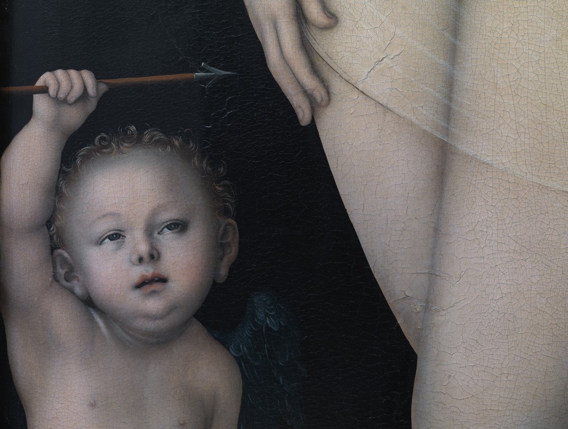 Venus and Amor I, 1530, Lucas Cranach The Elder, Painting Detail Photograph