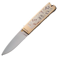 Reinhard Tschager, Folding Knife with 18K Yellow Gold and Diamonds