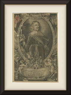 Reinhold de Rosa, Military Commander, Original Antique Engraving, circa 1660