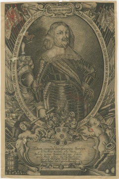 Reinhold de Rosa, Military Commander, Original Antique Engraving, circa 1660