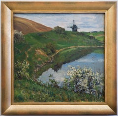 German Autumn Landscape With Windmill, 1903