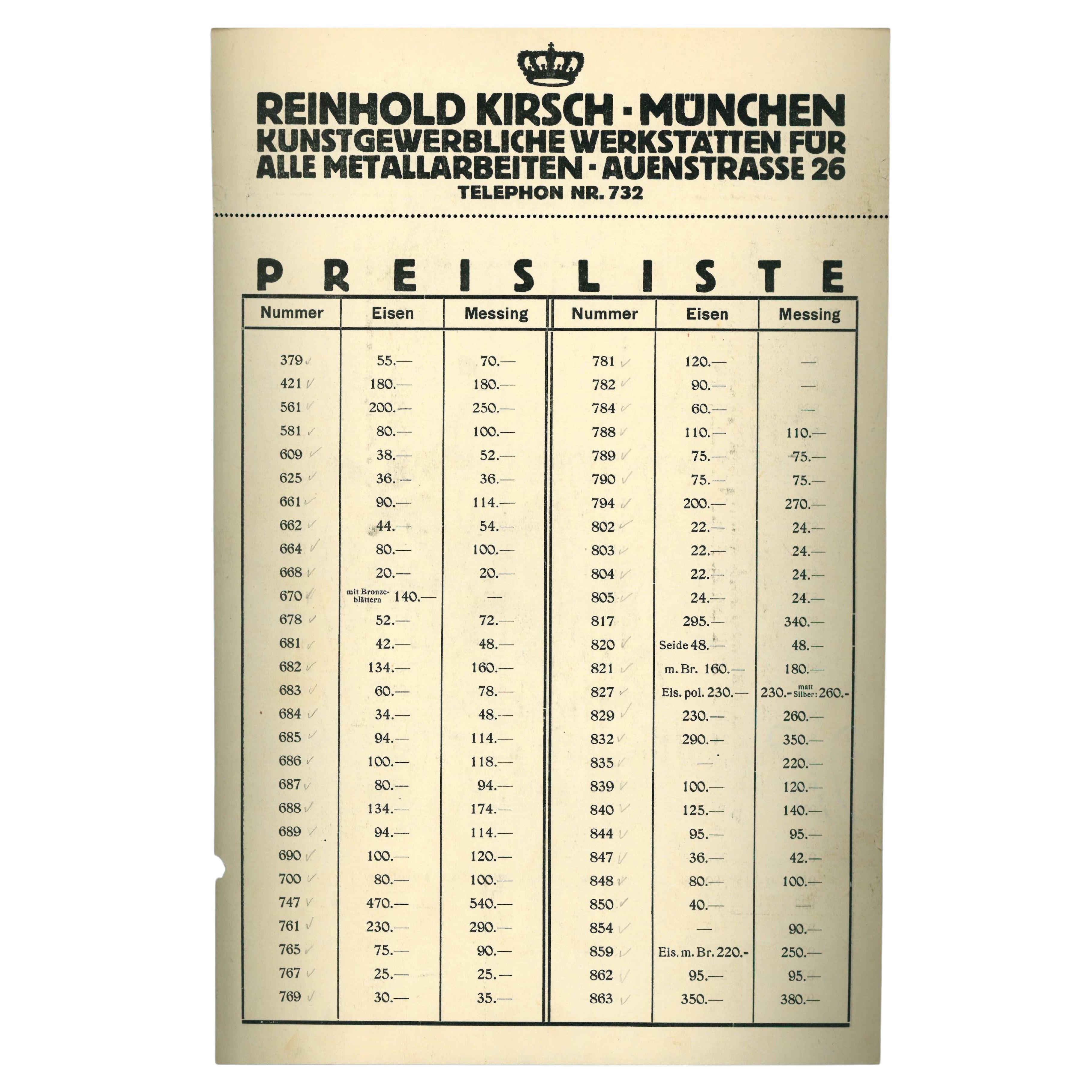 Reinhold Kirsch, German Early 20th Century Electric Lighting Catalogue (Book) For Sale