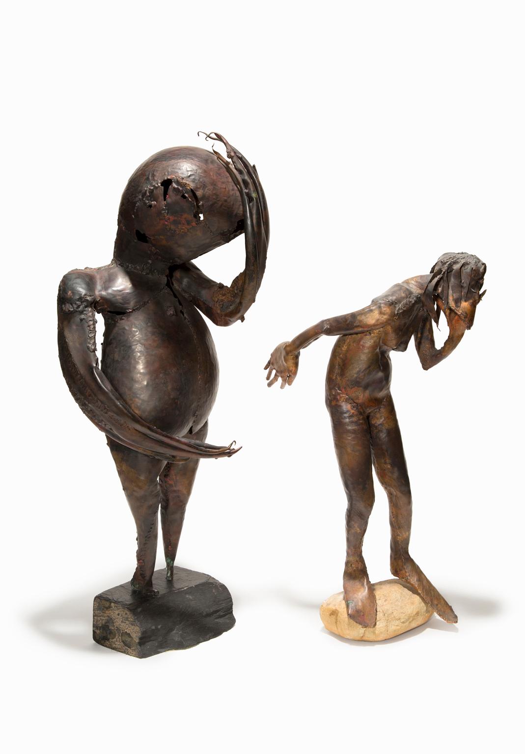  Reinhoud dHaese Sculpture Figure mythique Cuivre & Stone en vente 11
