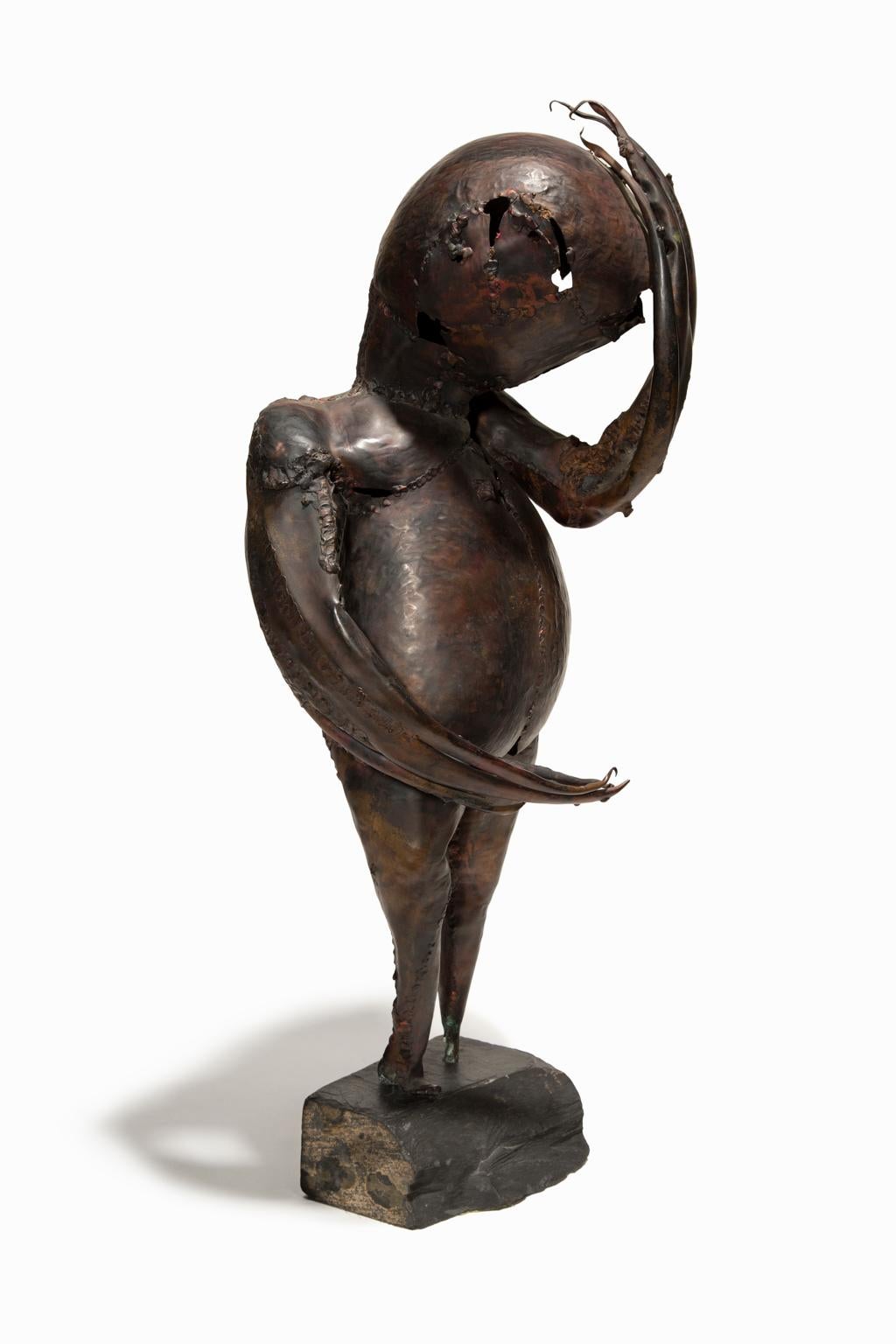  Reinhoud dHaese Skulptur Mythische Figur aus Kupfer und Stein, Skulptur