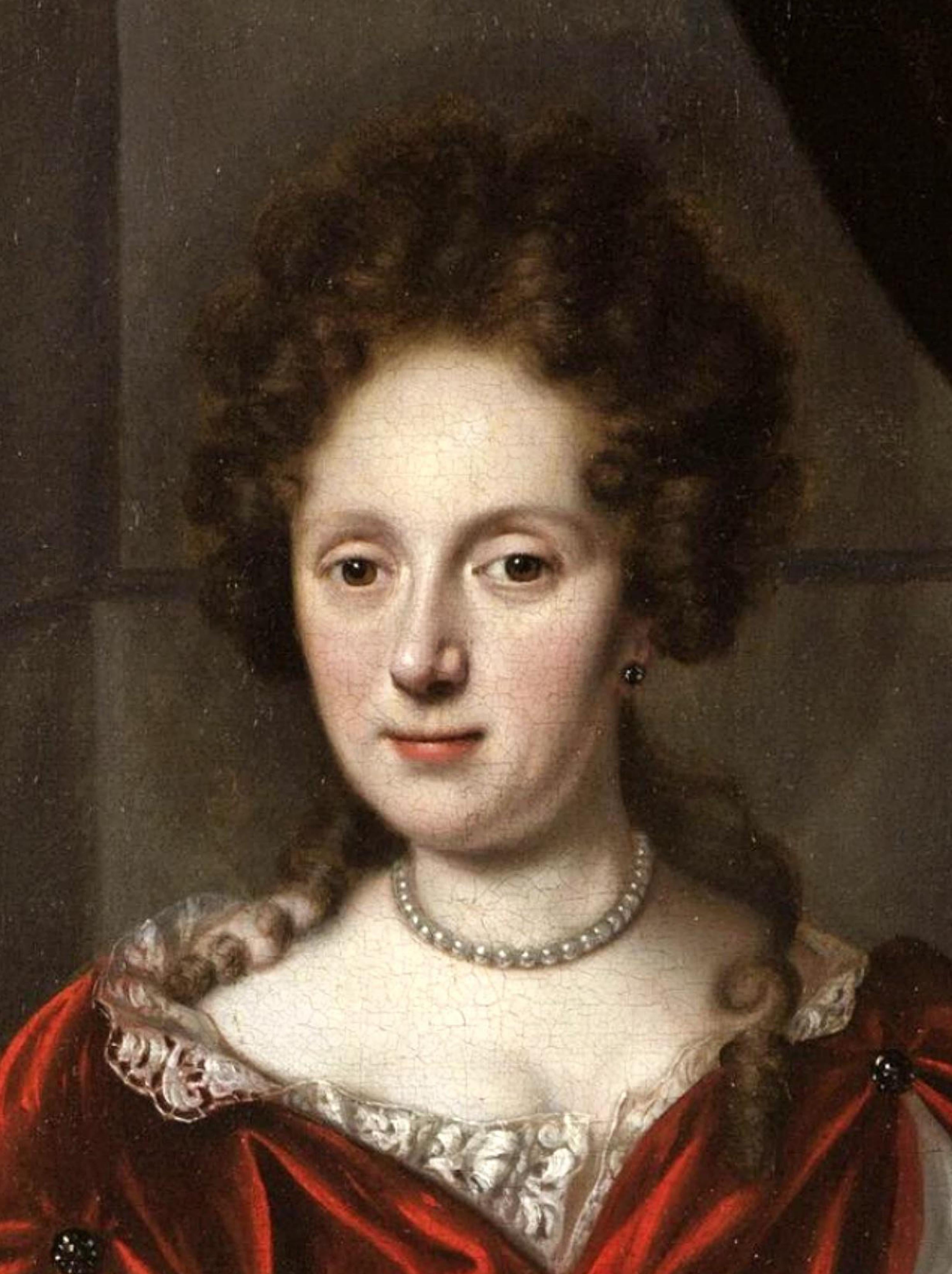 Reinier De La Haye (1640-1695) - PORTRAIT EINER DAME VOR EINER PARKLANDSCHAFT (Geölt) im Angebot