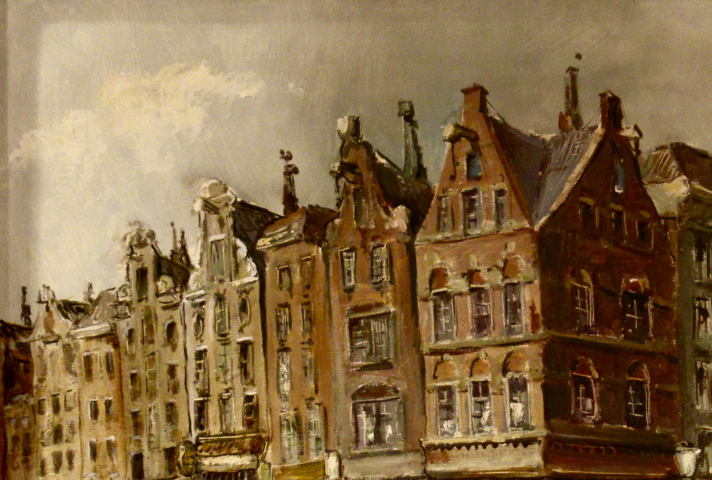 Amsterdam - Figurative Painting Marrone di Reinier Wynand Snapper