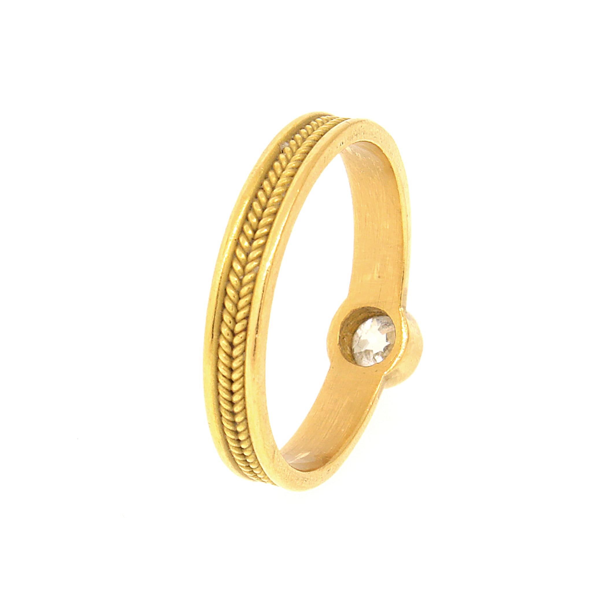 Reinstein Ross 20k massivem Gold Diamant geflochtener Ring im Zustand „Gut“ in New York, NY