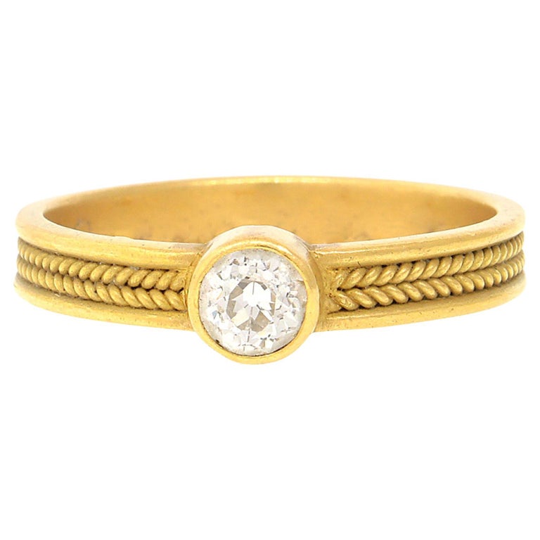 Reinstein Ross 20k Solid Gold Diamond Braided Ring For Sale at 1stDibs