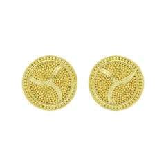 Reinstein Ross 22 Karat Gold Granulation Stud Earrings