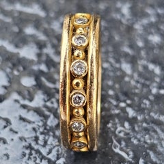 Reinstein Ross Anillo de boda de oro de 22 quilates con diamante de eternidad Guirnalda sz 5.75 9.6g
