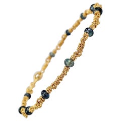 Reinstein Ross 22 Karat Gold Link and Sapphire Bead Bracelet