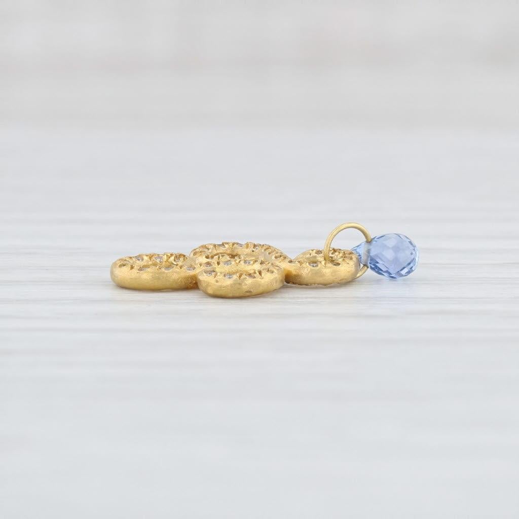 Reinstein/Ross Arabesque Drops Zaffiro Briolette Orecchini Enhancers Oro 22k In condizioni buone in vendita a McLeansville, NC