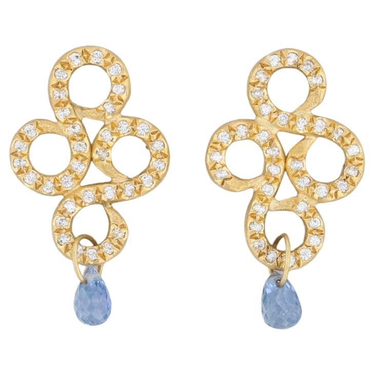Reinstein Ross Arabesque Drops Sapphire Briolette Earring Enhancers 22k Gold For Sale