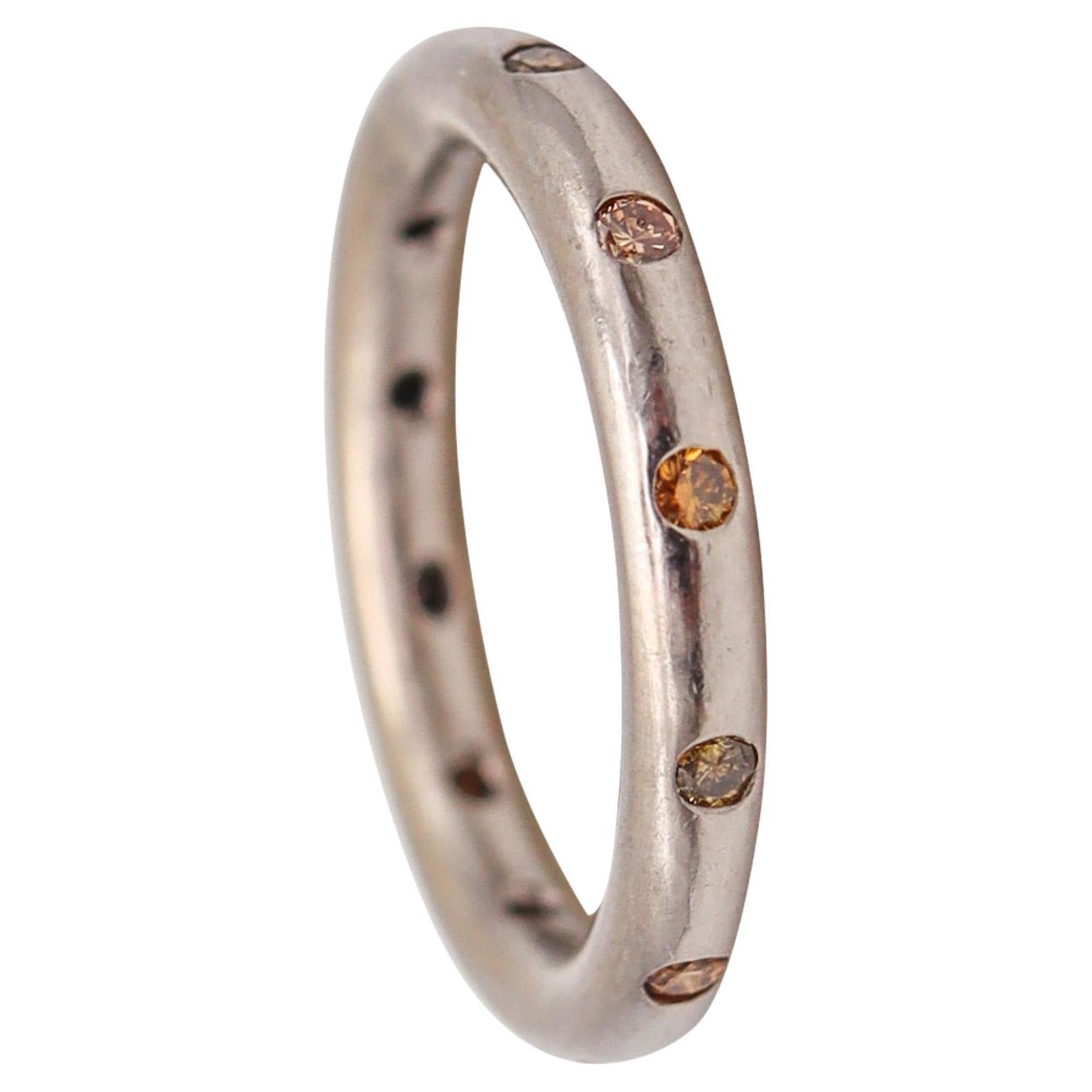 Reinstein Ross Eternity Ring In 18Kt White Gold With Fancy Champagne Diamond