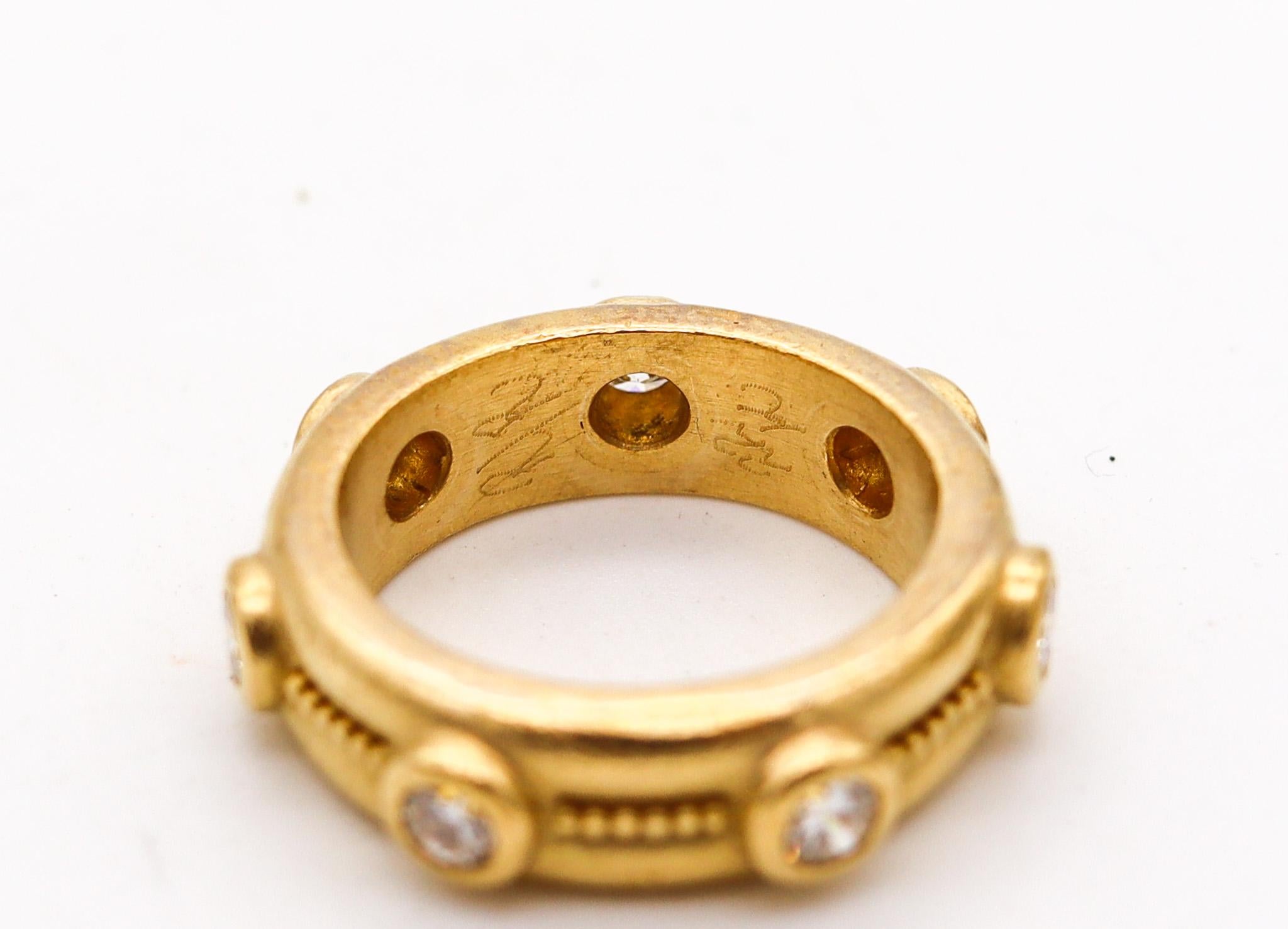 Brilliant Cut Reinstein Ross Eternity Ring In 22Kt Yellow Gold With 1.05 Ctw in Diamonds