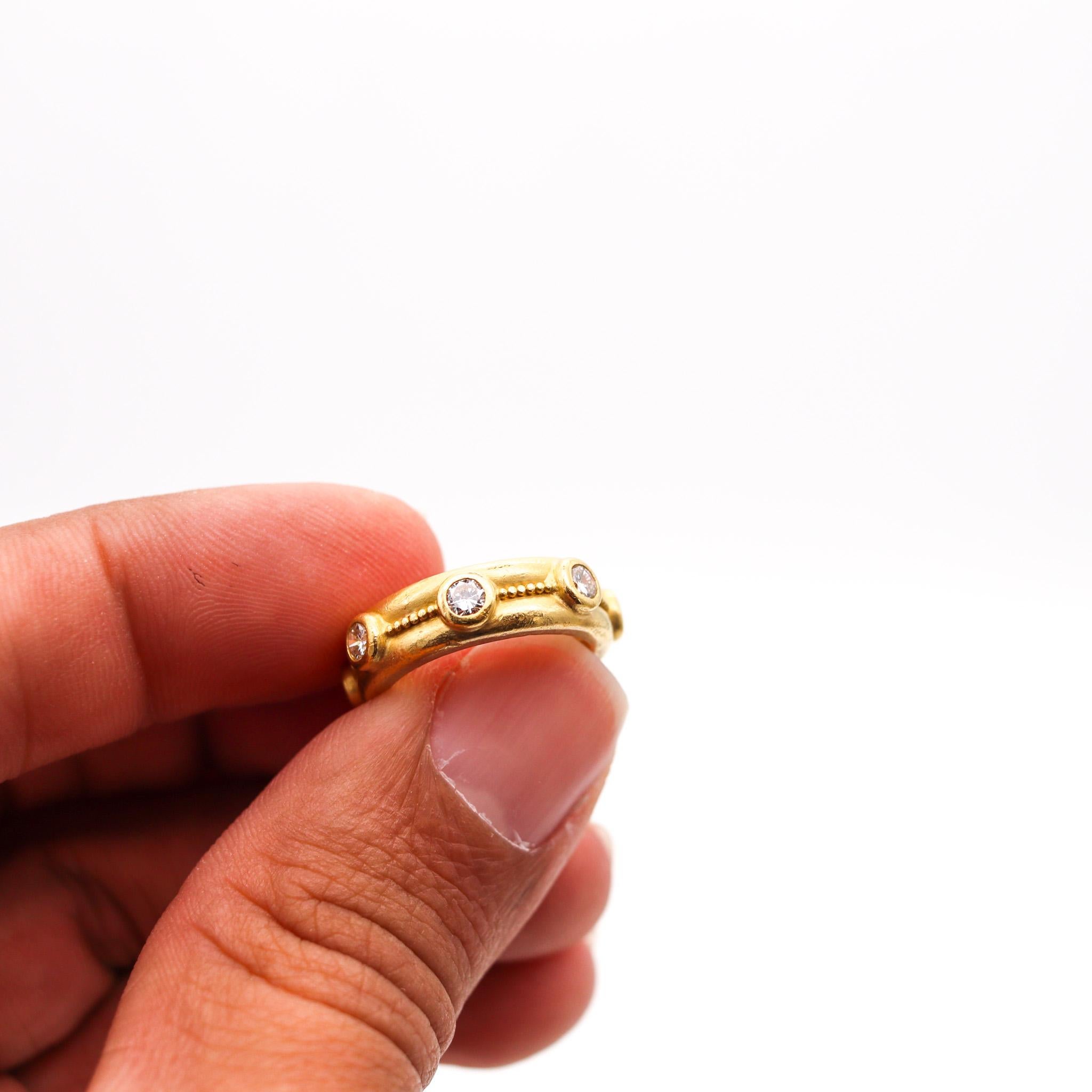 Brilliant Cut Reinstein Ross Eternity Ring In 22Kt Yellow Gold With 1.05 Ctw in Diamonds