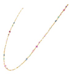 Reinstein Ross Ruby Sapphire Amethyst Emerald Pearl Yellow Gold Bead Necklace