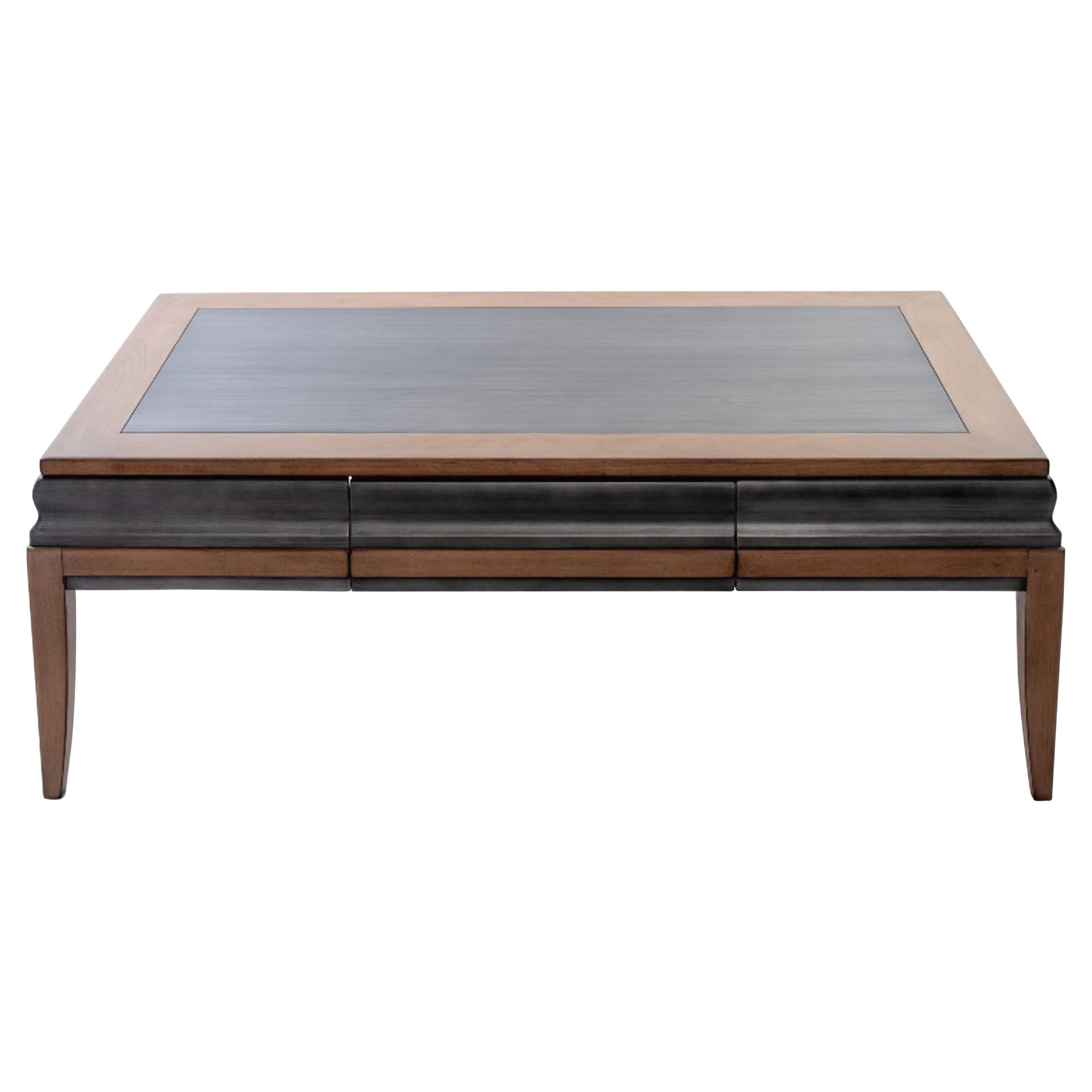 Reinterpreted Louis Philippe Style Coffee Table in Cherry, 100% Made in France