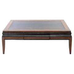 Reinterpreted Louis Philippe Style Coffee Table in Cherry, 100% Made in France