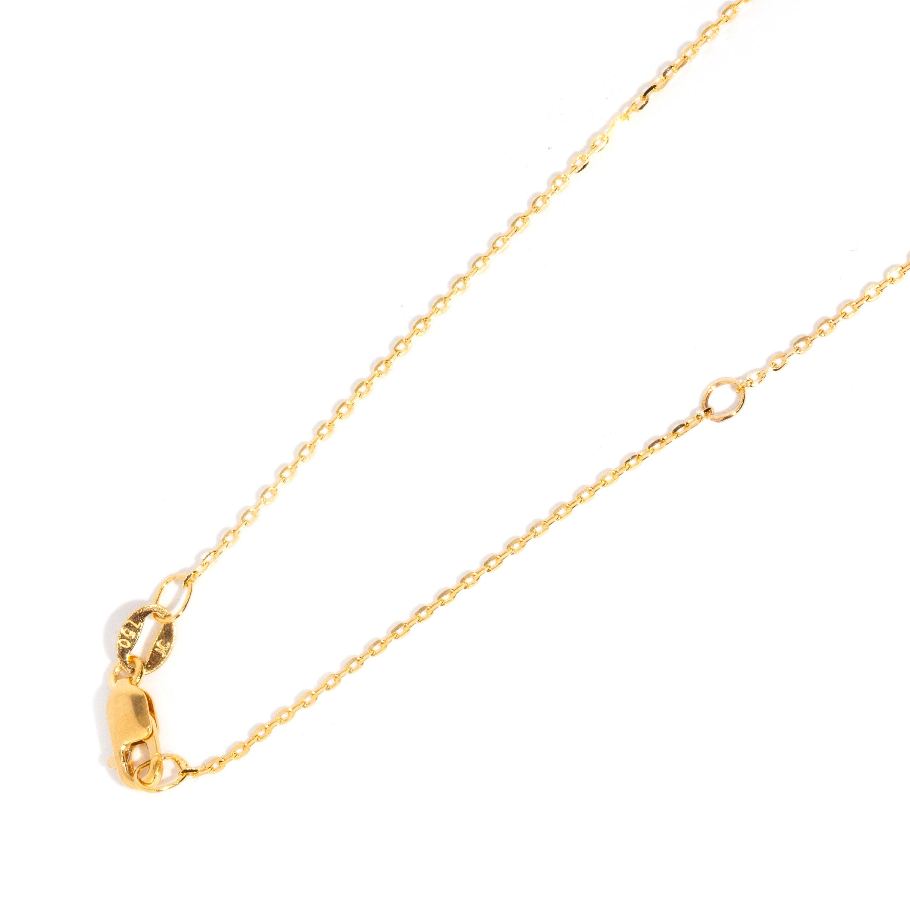 Reinventierter 18 Karat Gelbgold Rubover Smaragdschliff Smaragd-Anhänger & feine Kette 2