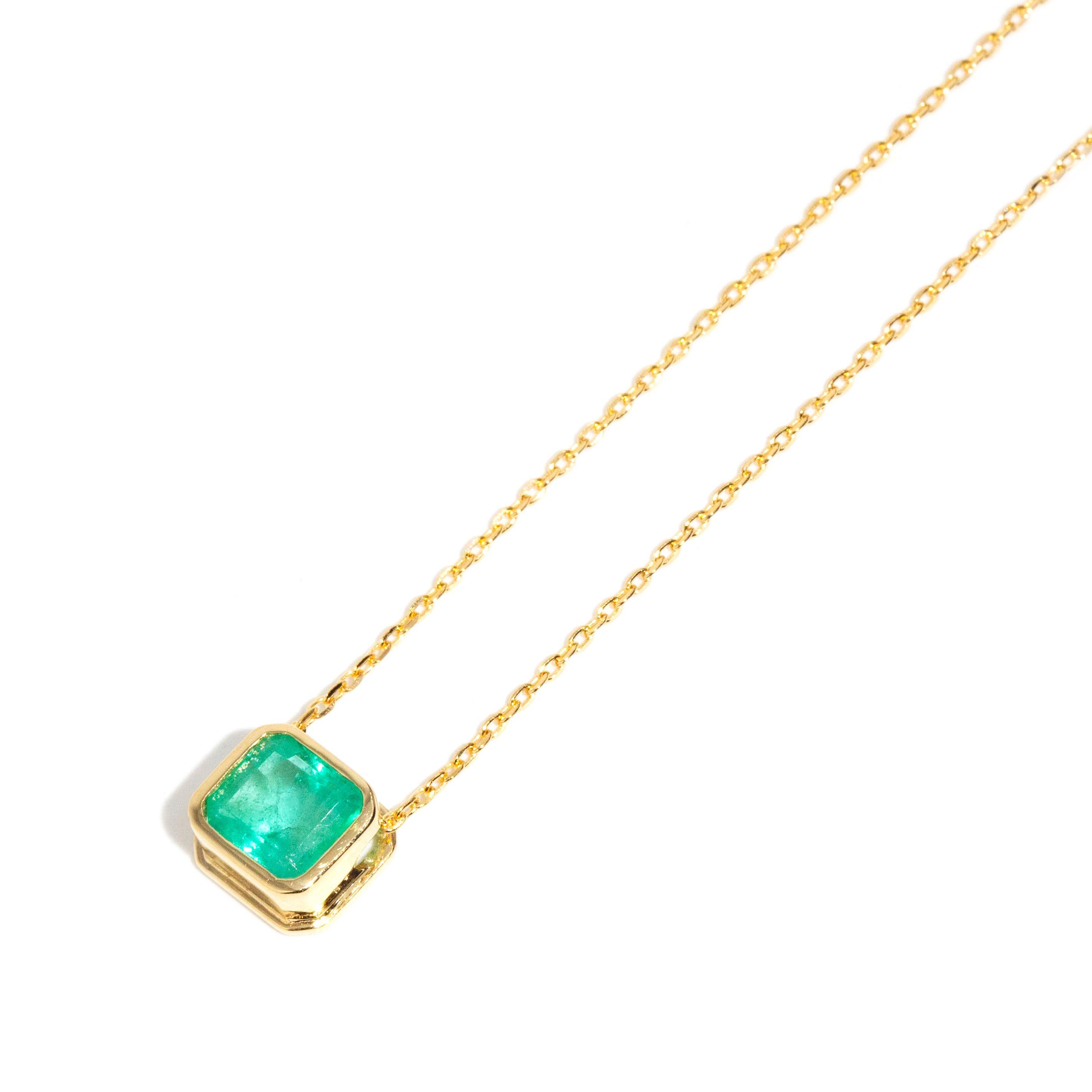 square emerald pendant