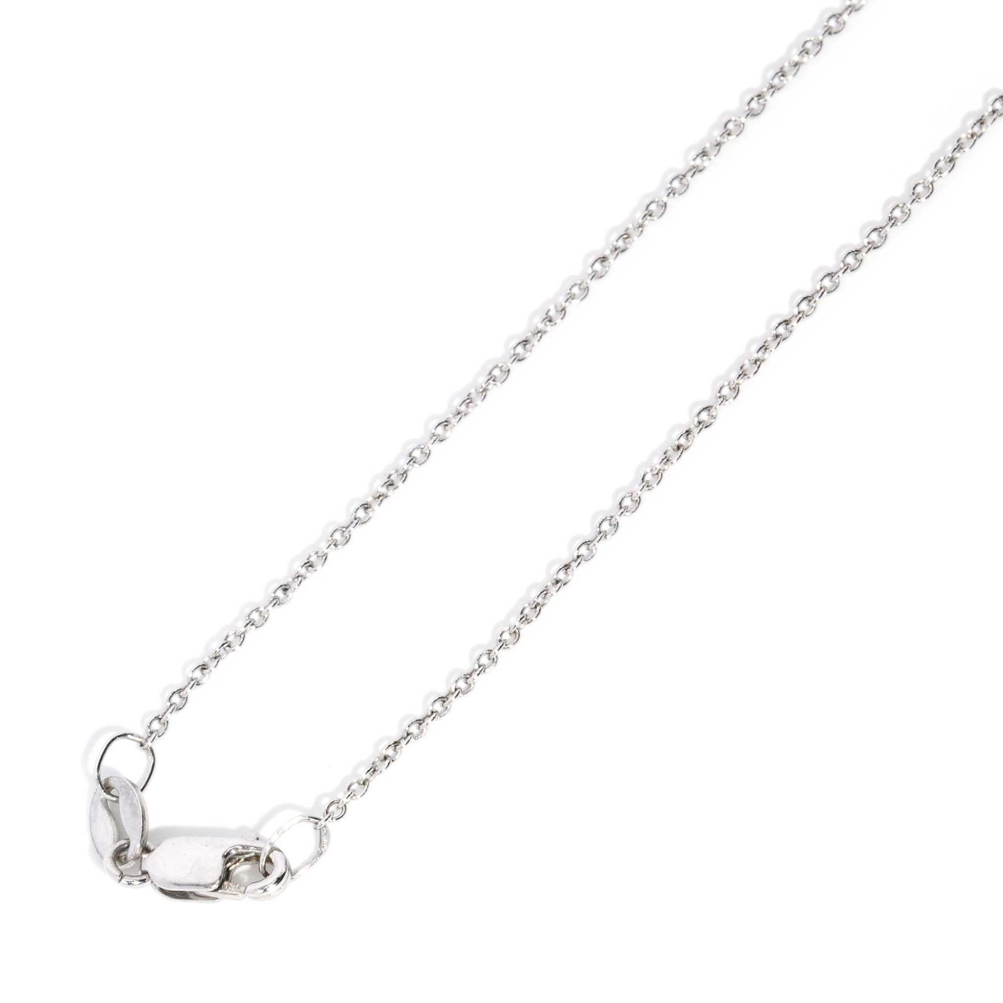 Collana Reinvented con smeraldo verde naturale e diamanti in oro bianco 18 carati in vendita 3