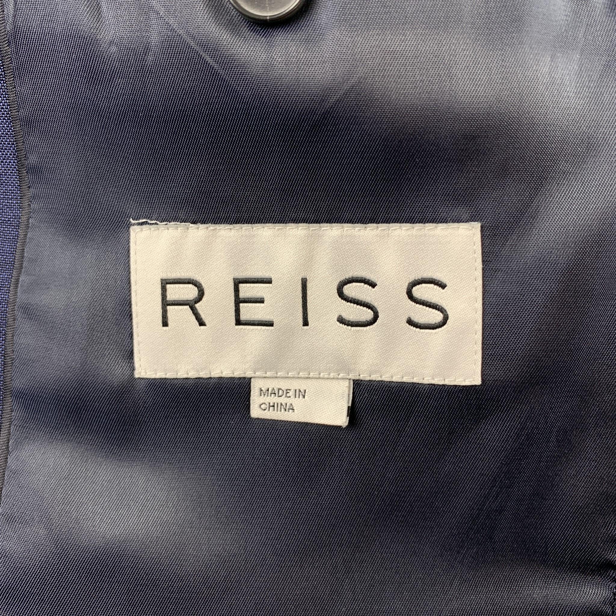 Men's REISS Size 36 Short Navy Wool Notch Lapel Suit