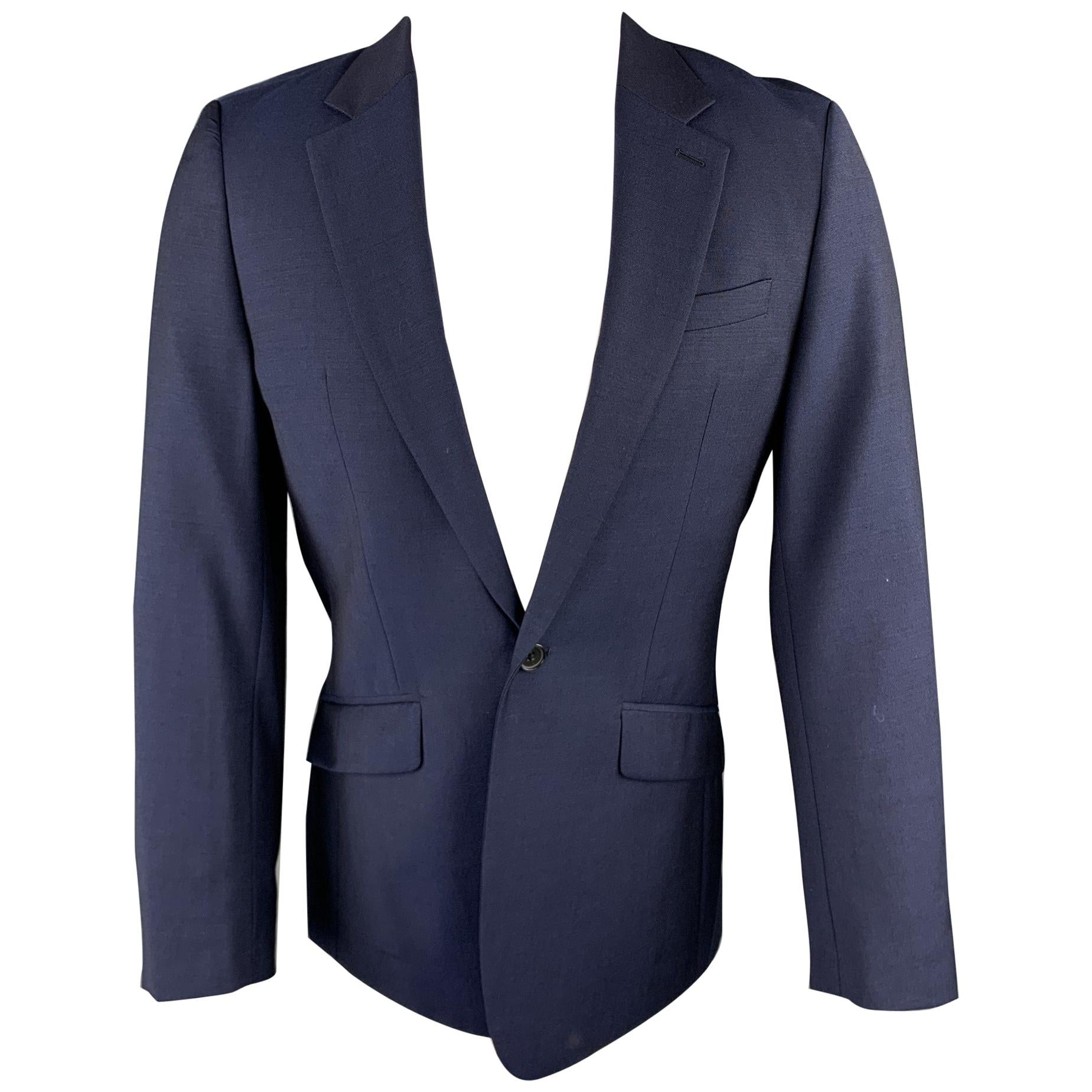 REISS Size 36 Short Navy Wool Notch Lapel Suit For Sale at 1stDibs 36