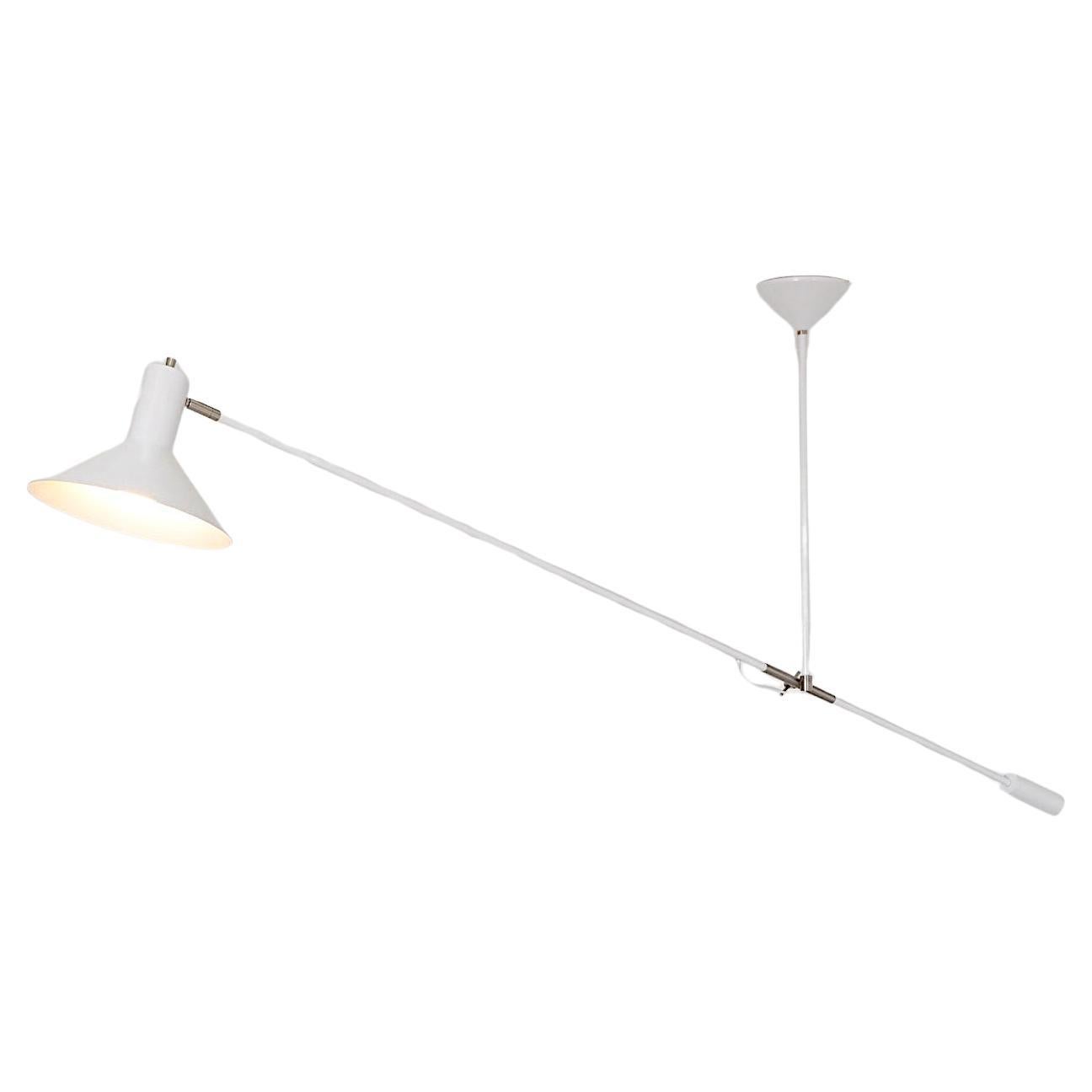 Reissued Anvia Matte White "Flying Duke" Counterbalance Ceiling Lamp No. 2001 For Sale