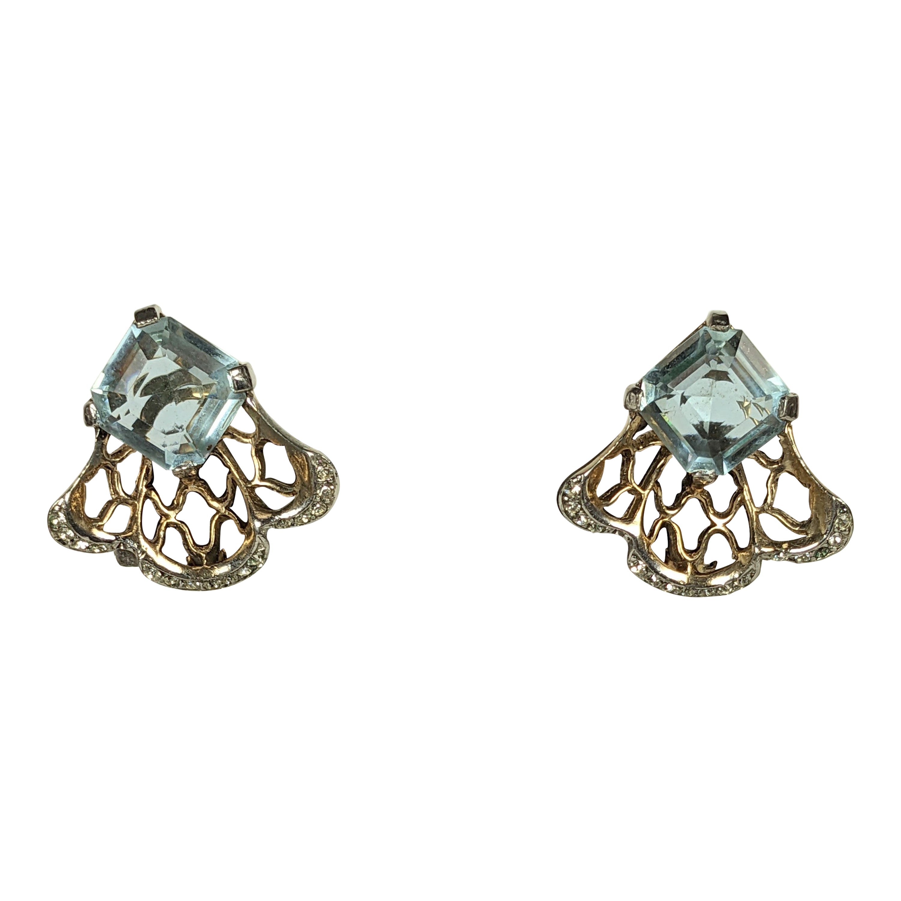 Reja Retro Fretwork Ear Clips en vente